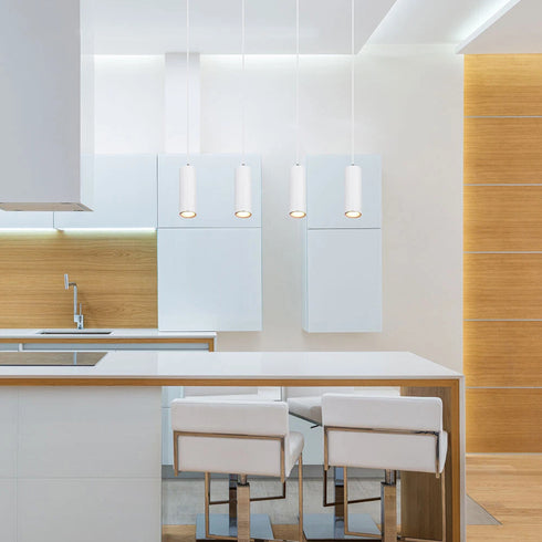 Sofia LED Pendelleuchte GU10 Weiß Metall - 4 Stück | Shiraki