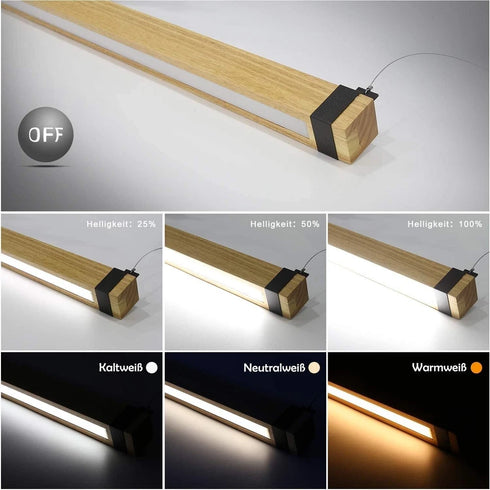 Kari LED Pendelleuchte Holz 100 cm