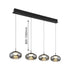 Bris LED-Pendelleuchte Rauchglas-Küchenlampe 4 Flammen