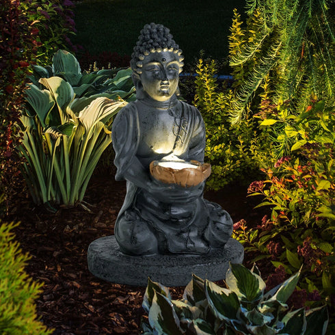 Ronja Solar Gartenlampe Buddha LED 28cm | Shiraki