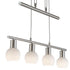 Signe LED Pendelleuchte Rauchglas Nickel Matt 4-flammig