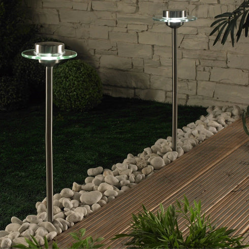 VelaLum Solar LED Gartenleuchte Edelstahl 50 cm | Shiraki