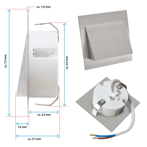 Ylva LED Treppenleuchte Einbau Wand Aluminium | Shiraki