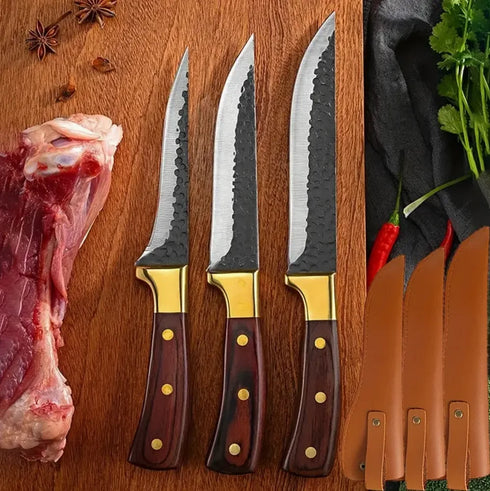 Ryota Damaskus Küchenmesser-Set aus Edelstahl | Shiraki