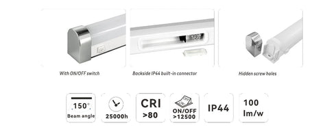 Elina LED Spiegelleuchte IP44 12W 45cm Chrom | Shiraki