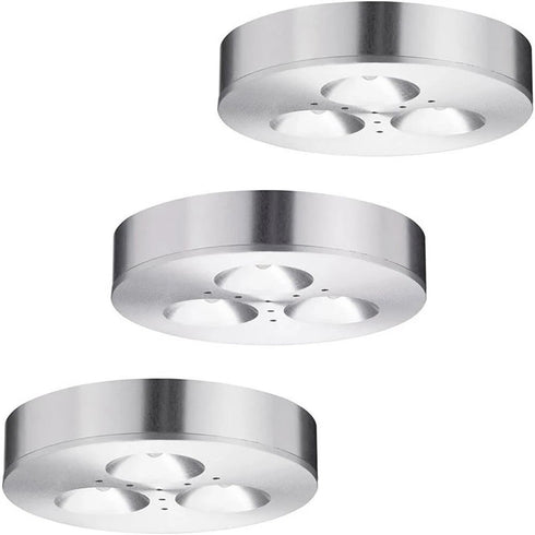 Sophia LED-Deckenleuchte Einbauleuchte 3er-Set Gebürstetes Metall | Shiraki