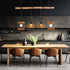 Elin Pendelleuchte 4-flammig Holz Rattan Schwarz | Shiraki