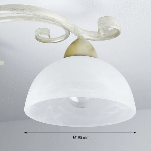 Hedda Deckenlampe 2-flammig Weiß E27 | Shiraki