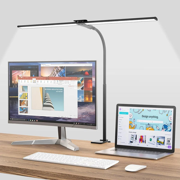 Doppelkopf LED Schreibtisch Tischlampe Dimmbar Leselampe