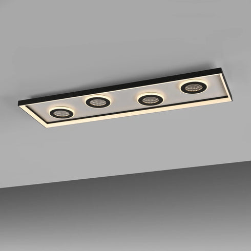 Elowen LED Deckenlampe Tunneleffekt schwarz CCT Rechteckig | Shiraki