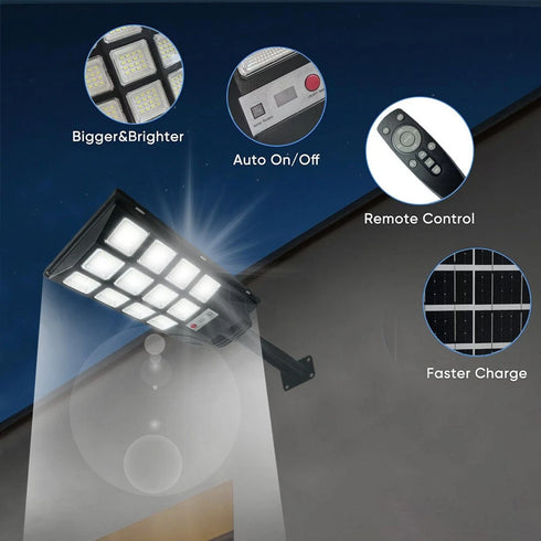 LED-Solar-Straßenlaterne, Bewegungsmelder für Gartenbeleuchtung im Freien und IP65