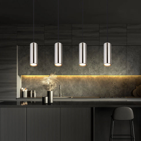 Tyra LED Pendelleuchte GU10 Nickel Matt 4-flammig | Shiraki
