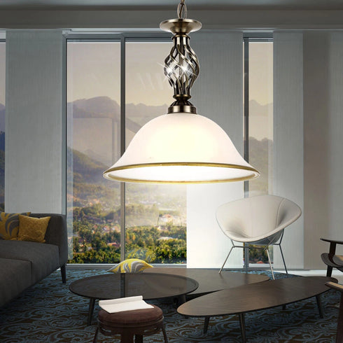 Ingrid Pendelleuchte Hängelampe aus altem Messing | Shiraki