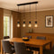 Soren Holz Metall LED Pendelleuchte 4-flammig | Shiraki