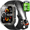 LifePulse Smartwatch Herren Militär mit Telefonfunktion Blutdruckmessung