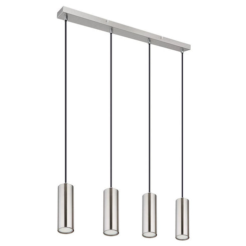 Tyra LED Pendelleuchte GU10 Nickel Matt 4-flammig | Shiraki