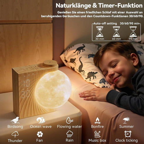 3D Mondlicht Lichtwecker Sanftes Aufwachen und Nachtlicht