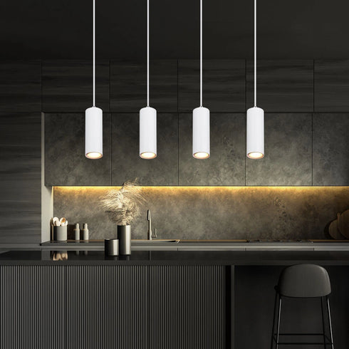 Sofia LED Pendelleuchte GU10 Weiß Metall - 4 Stück | Shiraki