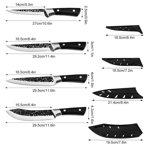 Akari 4-teiliges Profi-Küchenmesser-Set aus Edelstahl