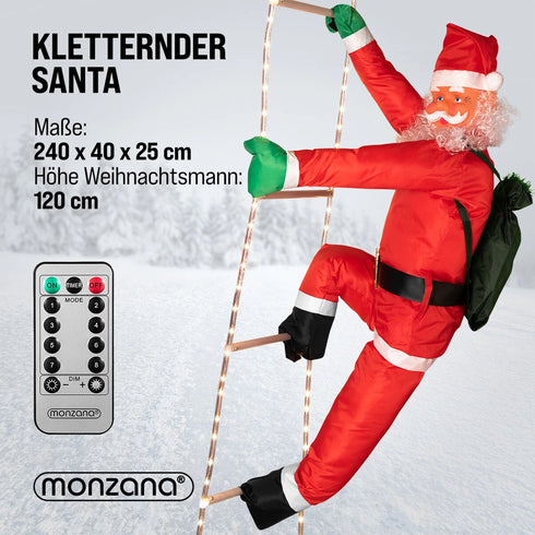 LED Weihnachtsmann auf Leiter – Weihnachtsbaumdekoration