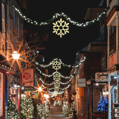 LED Schneeflocke 40 cm – Weihnachtsbeleuchtung für Kuppel Dekor