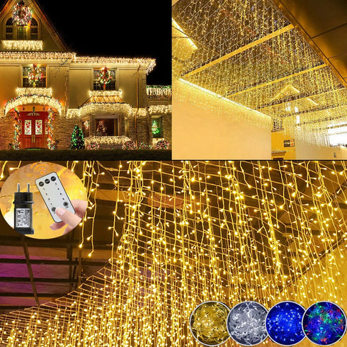 LED-Eiszapfen-Märchen 400 LEDs – warmes Weiß für Weihnachtsdekoration