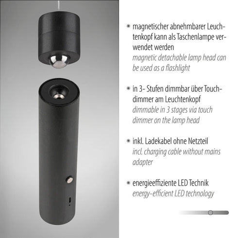 Amara LED Akku-Pendelleuchte | Shiraki