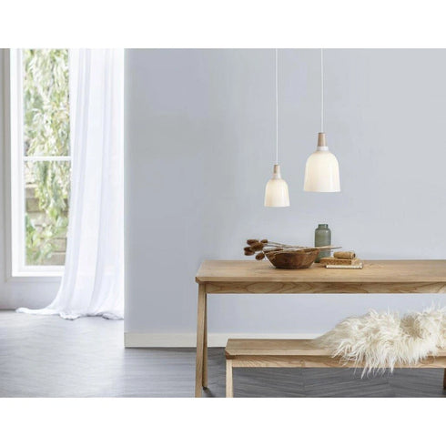 Linnea LED Holz Pendelleuchte Esche Weiß Ø 20 cm