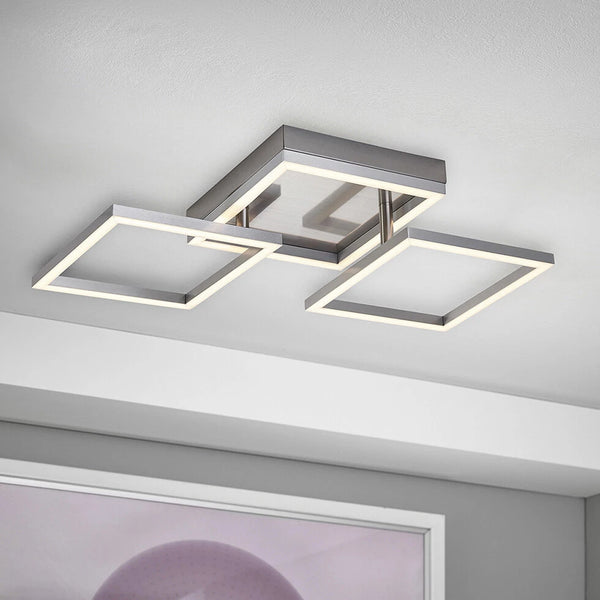 Kari LED Deckenleuchte Schwenkbare LED-Arme | Nickel-Matt | Shiraki