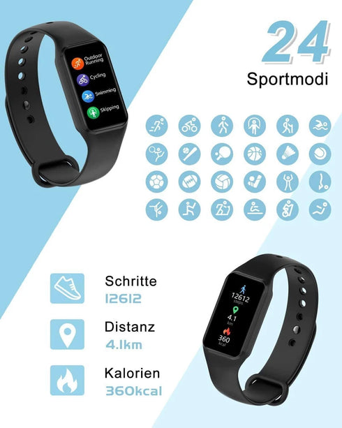 MindPulse Bluetooth Smartwatch Unisex Fitness Tracker Armbanduhr