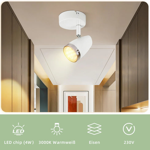 Kasper LED Deckenstrahler modern Weiß Deckenlampe