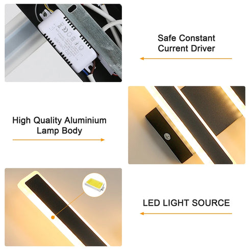 Alina LED-Wandleuchte, 2er-Set Schwarzes Nachtlicht | Shiraki