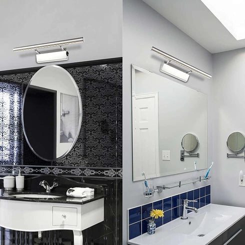 Lovisa LED Spiegelleuchte IP44 mit Schalter Edelstahl | Shiraki
