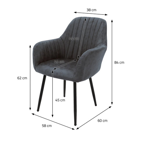 ALVAR 4er-Set Esszimmerstühle Kunstleder Gepolstert
