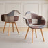 TUBIN 2er-Set Esszimmerstühle Holz Patchwork Braun