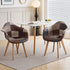 TUBIN 2er-Set Esszimmerstühle Holz Patchwork Braun