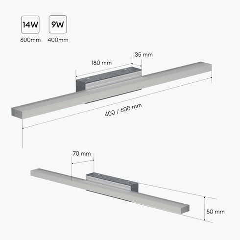 Isabella LED Spiegelleuchte Badlampe Wandlampe Chrom | Shiraki