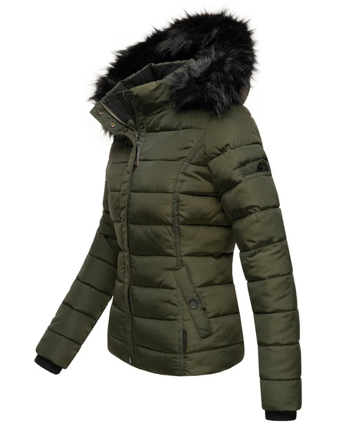 Leona Damen Winter Steppjacke mit Kapuze