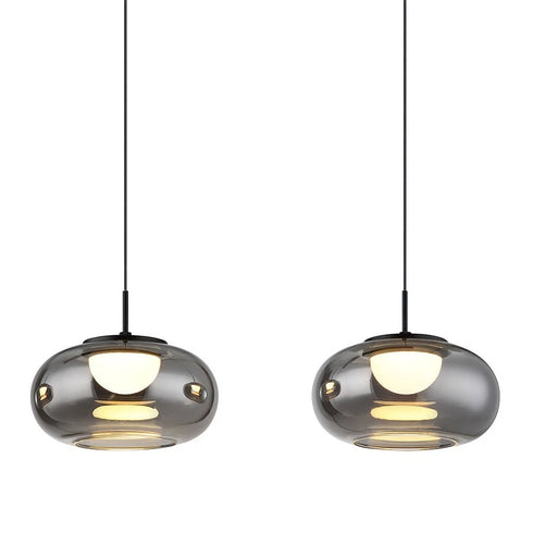 Bris LED-Pendelleuchte Rauchglas-Küchenlampe 4 Flammen