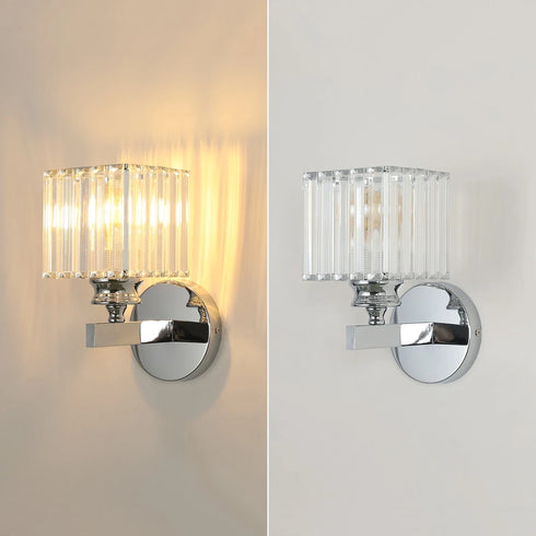 Isabella 2er Kristall Wandleuchten Silber E27 | Shiraki
