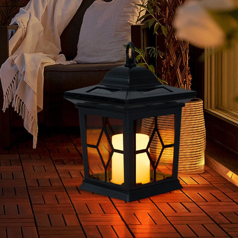 Senni Solarleuchte Garten LED Flackerlicht Erdspießlampe schwarz | Shiraki