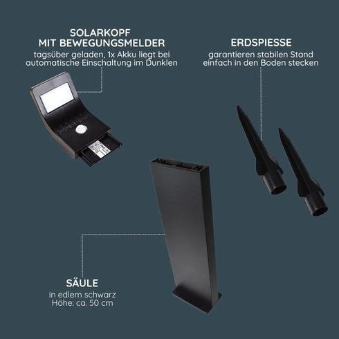 Seraphine Solar Gartenleuchte | LED Solarleuchte mit Bewegungsmelder | Shiraki