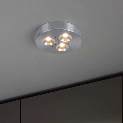 Sophia LED-Deckenleuchte Einbauleuchte 3er-Set Gebürstetes Metall | Shiraki