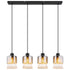 Linnea Luxus Pendelleuchte 4-flammig Glas & Metall | Shiraki