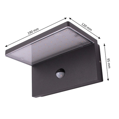 Amelie LED Außenwandleuchte 10W mit Bewegungsmelder IP44 | Shiraki