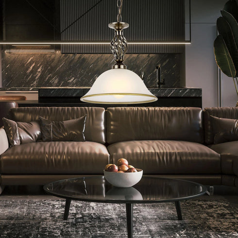 Ingrid Pendelleuchte Hängelampe aus altem Messing | Shiraki