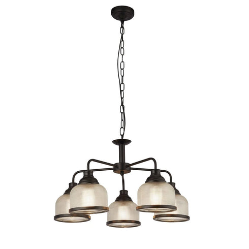 Astrid Jugendstil Pendelleuchte Schwarz Glas