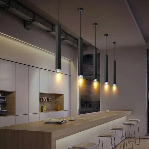 Astrid LED Pendelleuchte zylindrisch E14 Aluminium moderner Küchenspot
