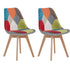 SVEIN Esszimmerstuhl 2er Set Patchwork Massivholz