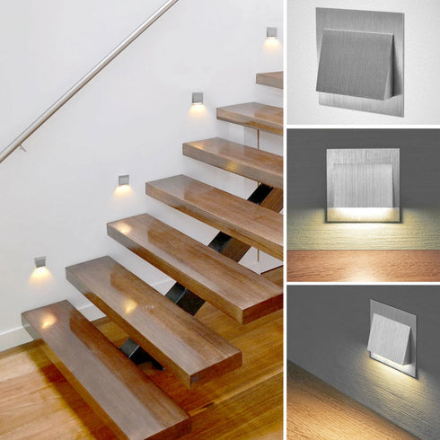 Ylva LED Treppenleuchte Einbau Wand Aluminium | Shiraki